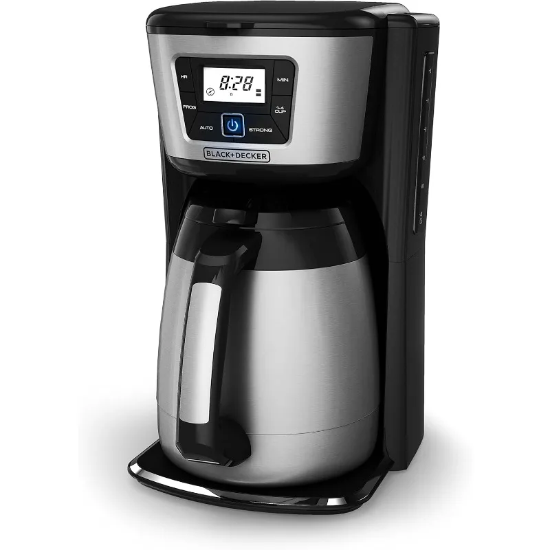 

12 cup insulated coffee maker, digital control, thermos, easy to clean