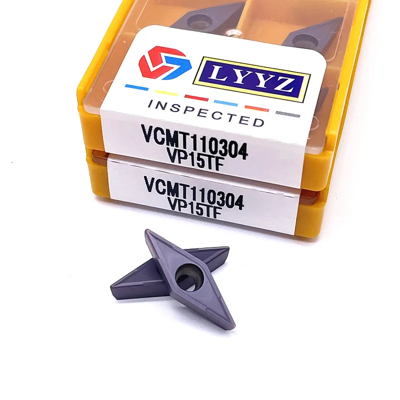 Chất Lượng Cao VCMT110304 LY6020 LY735 LY15TF Bên Trong Dụng Cụ Xoay Carbide Dạng VCMT 110304 Kim Loại Dụng Cụ Mài Dao