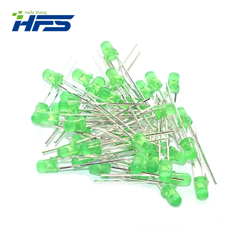 100PC/Lot 5MM F3 3mm LED Diode Light Assorted Kit Green Blue White Yellow Red COMPONENT DIY kit