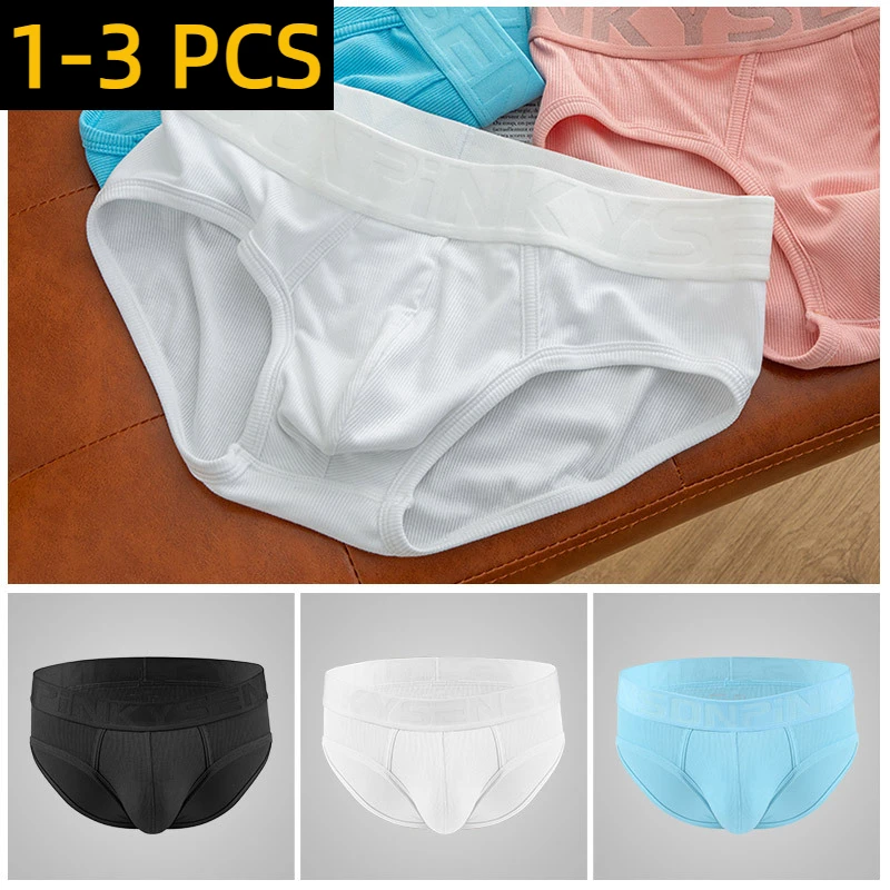 1-3 PCS New Men\'s Underwear Men\'s Mid Waist Modal Thread Underwear Triangle Pants Breathable Soft and Skincare Comfortable