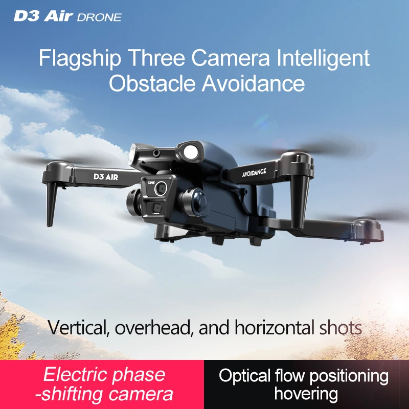 2024 New D3 Air Drone 8K Three Caremas GPS Four Sided Obstacle Avoidance Optical Flow Electric Modulation Aerial Vehicle 10000M