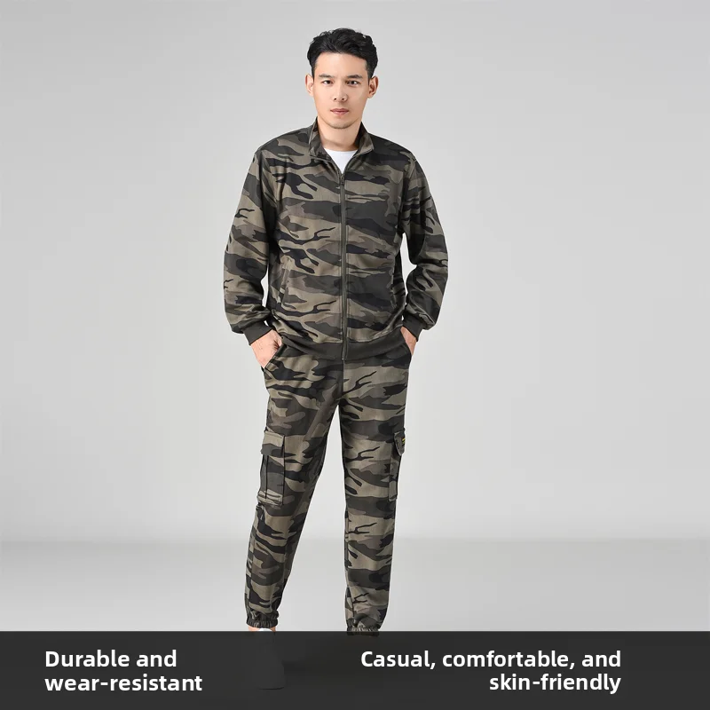 

Spring Autumn Camouflage Workwear Set Loose Fit Breathable Spor Casual Outerwear Pants for Men And Women Youth Size