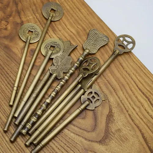 Imagen 2 del producto Pestillo de bloqueo, perno de bloqueo recto, herrajes para muebles chinos, Pin de cierre de latón, pestillo de caja de maletero para puerta de gabinete, 1 ud.