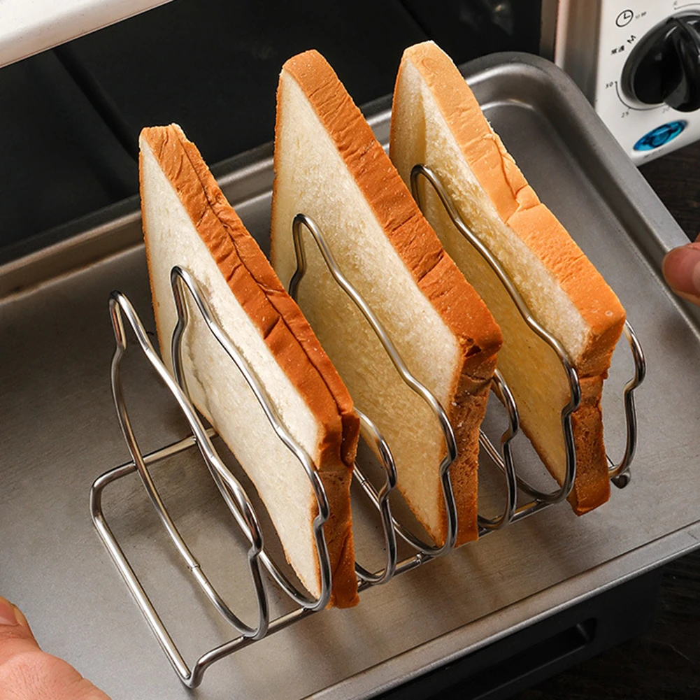 

Нержавеющая стойка для хранения хлеба из нержавеющей стали, 6 слотов, сервировочная подставка для хлеба, кафе-пекарни