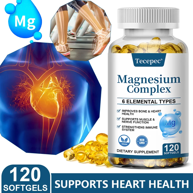 Magnesium Complex 500 Mg - 6 Element Types - Bone, Heart, Immune & Energy Support