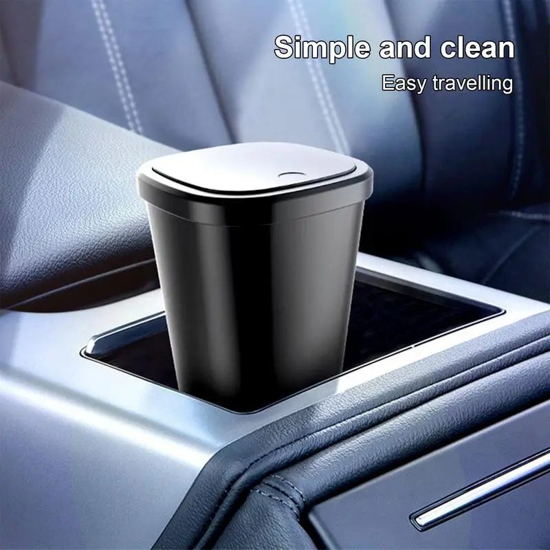 Car Trash Cup Car Trash Can With Lid Car Accessory Interior Car Trash Bin With Pop-up Lid Dustbin Wastebasket Garbage Bin Car