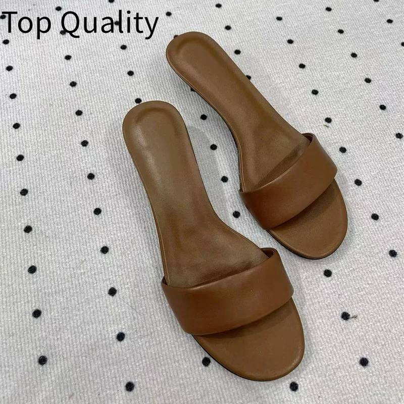 

Women's fashionable real belt follow-up shoes women's casual and comfortable simple retro design slippers