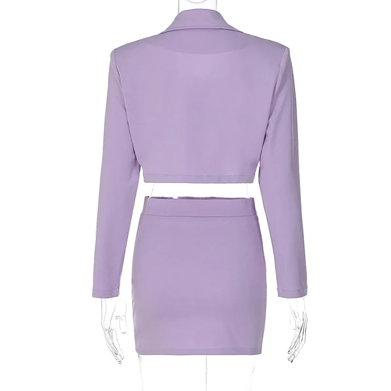 Women Long Sleeve Tops Blazers Coats Mini Skirt Two Piece Sets Fall Business Outfits Formal Suits 2024 Autumn Clothes