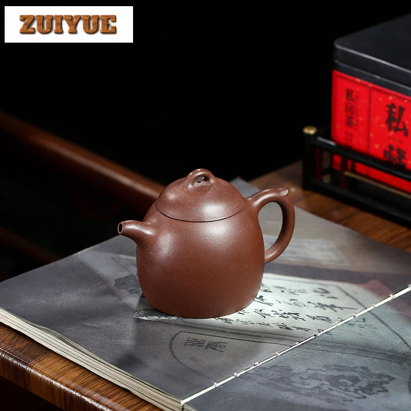 270ML Exquisite Yixing Purple Clay Teapots Handmade  Qin Quan Pot Raw Ore Purple Mud Tea Maker Kettle Zisha Teaset for Tea Craft