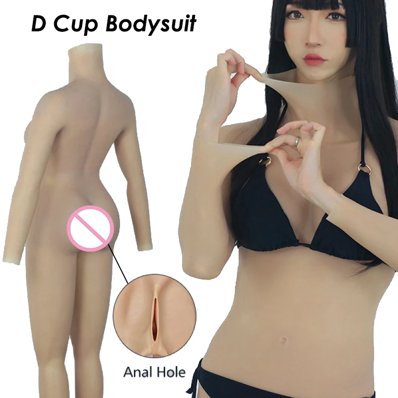 

D Cup Realistic Silicone Breasts Bodysuit Female Fake Boobs Suit With Arm for Sissy Drag Queen Crossdresser Shemale Transgender