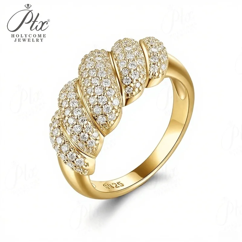

Wedding Rings Moissanite Diamond 925 Sterling Silver Proposal Engagement Band Fashion Luxury Trendy Anniversary Gift Charms