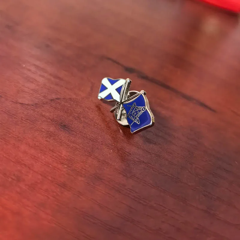 

10pcs Flag Pins Masonic Square and Compass Friendship Pin Badges Enamel Brooch Blue Lodge Freemasons Gift