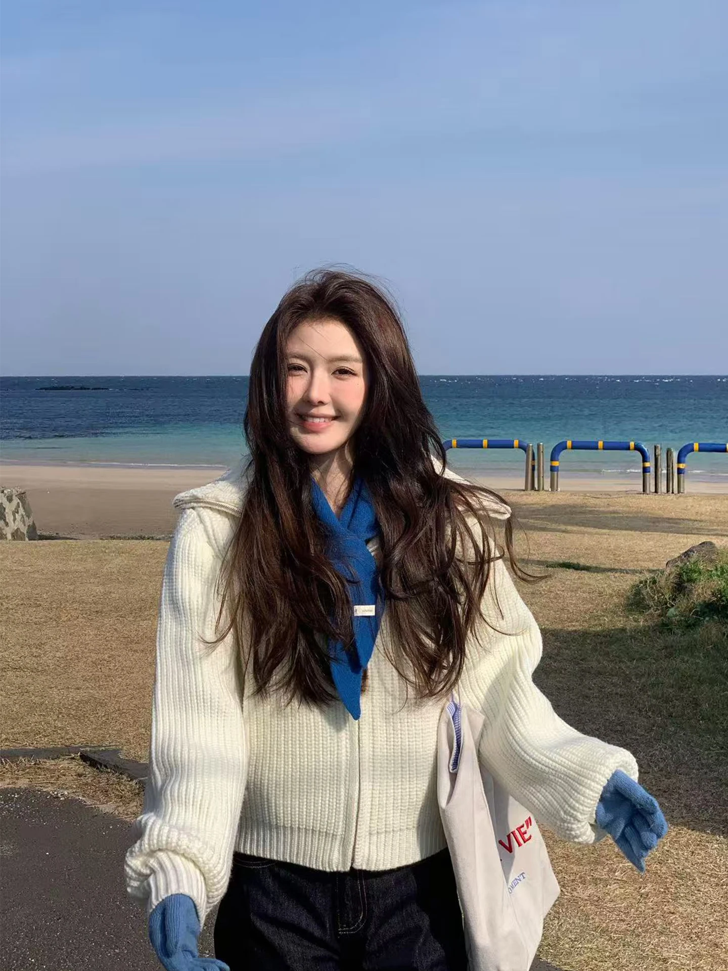 

Женский вязаный кардиган Muzi Kaidi Holiday белого цвета с капюшоном, свободный крой, высококачественный свитер-жакет, нейлоновый, с длинными рукавами, укороченный