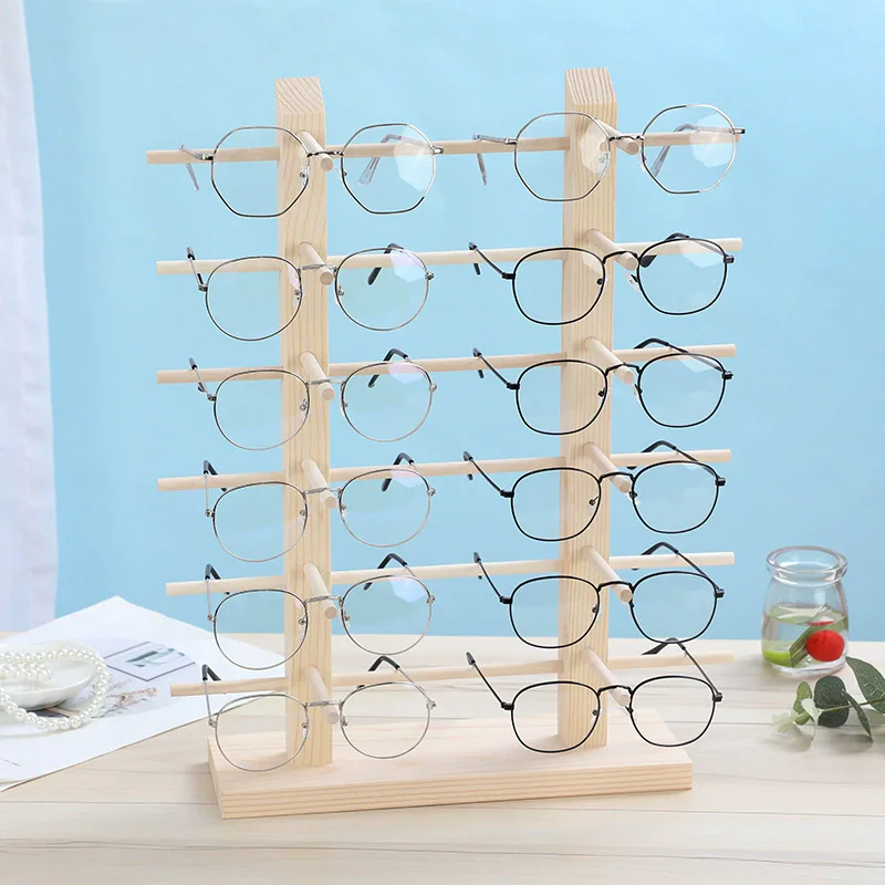 

Solid wood single-row glasses display stand jewelry storage stand sunglasses storage and display stand