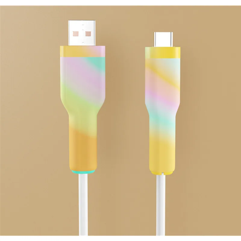 Soft Silicone Charger Cable Protector USB Type C Anti-break Protective Sleeve For Android Apple Dual Type-C 20W Data Line Cover