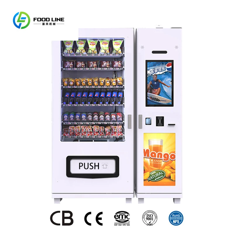 

Self Selling Foods and Drinks Vending Machine With Credit Reader and Mobile QR Code