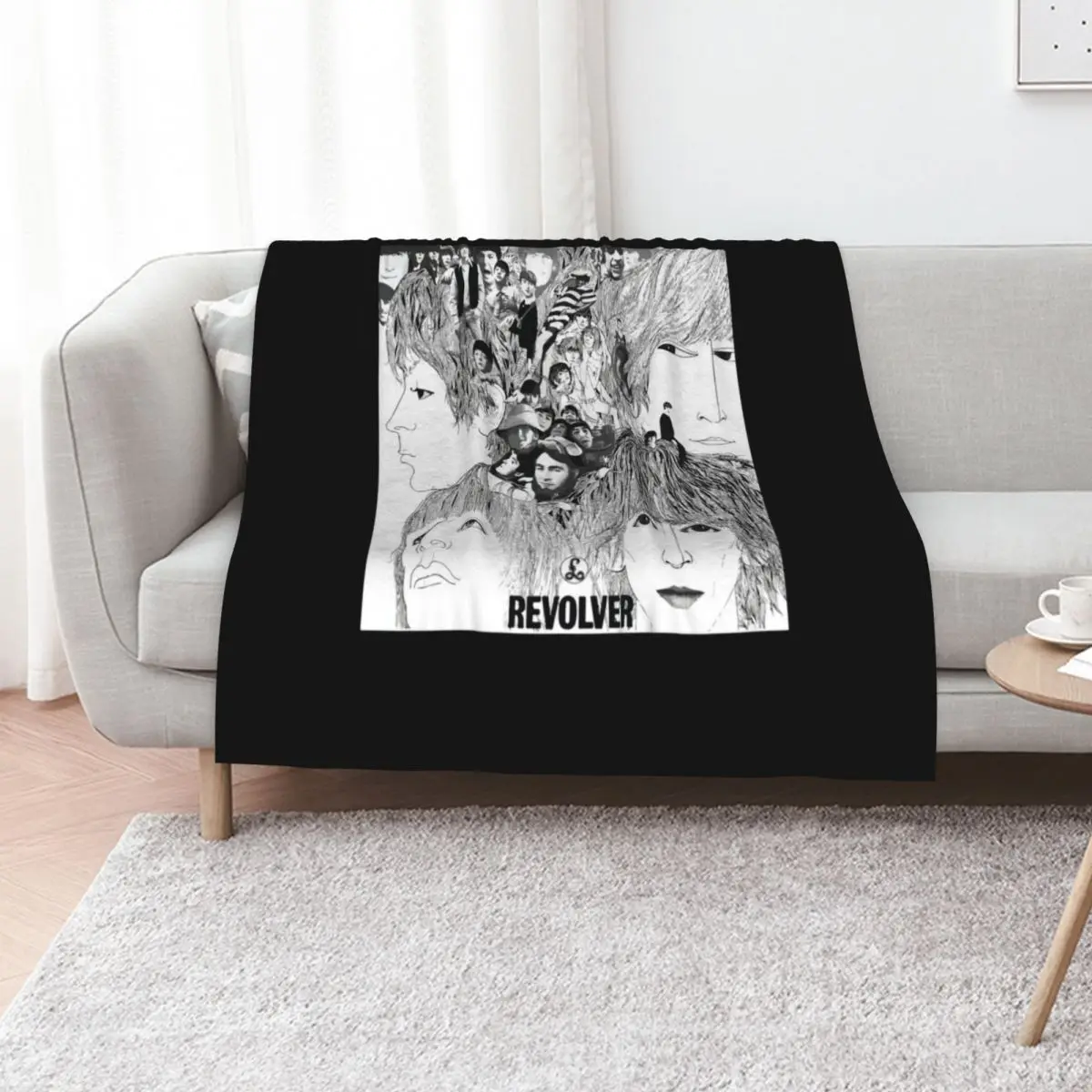 Revolver Album Cover Classic Throw Blanket Bed Blankets Sofas Of Decoration Luxury Thicken Luxury Brand Hair Sofas Blankets