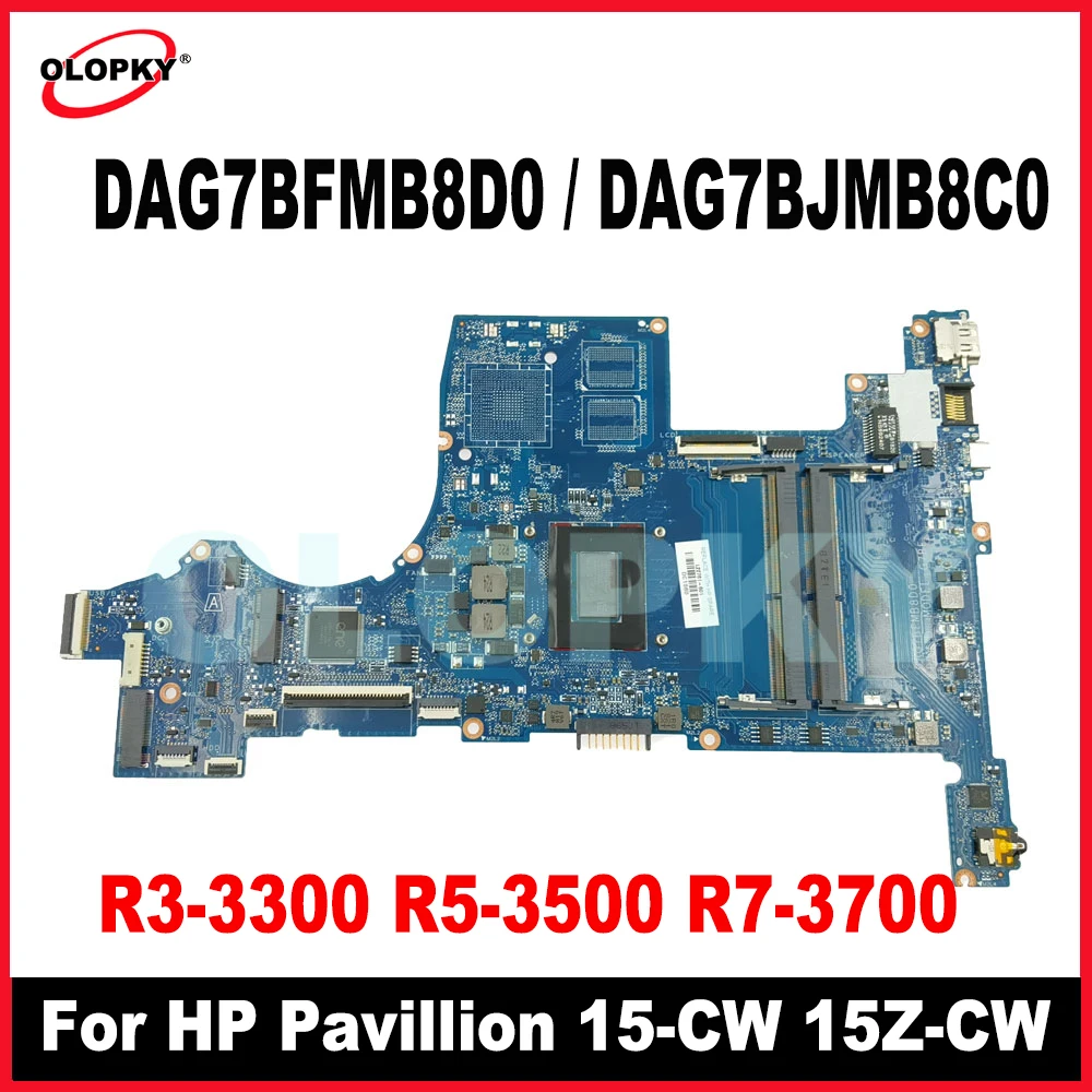 

DAG7BFMB8D0 DAG7BJMB8C0 для ноутбука HP Pavillion 15-CW 15Z-CW, материнская плата с процессором R3-3300 R5-3500 R7-3700 DDR4, полностью протестирована
