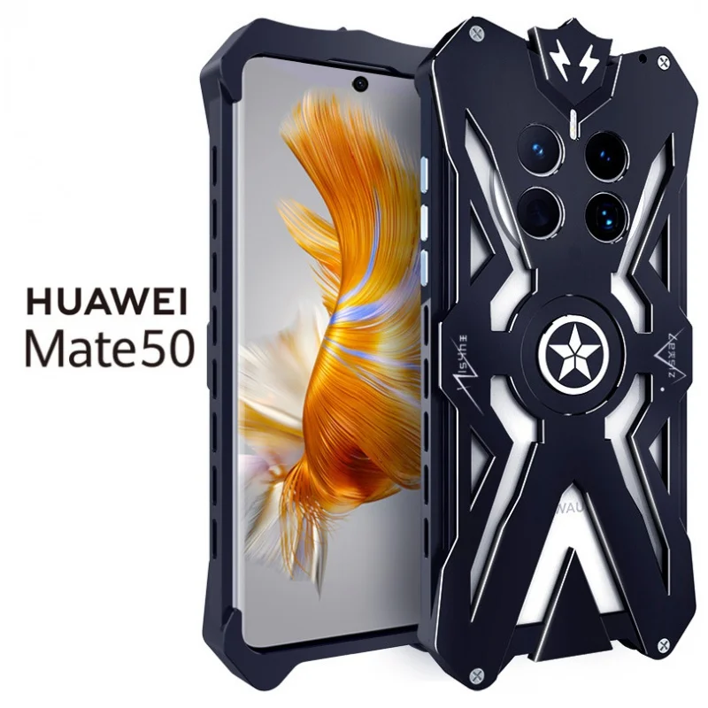 Applicable to Mate50pro Metal Phone Case Drop-Resistant Creative Personality Mate50 Mobile Phone Protective Shell Thor Shell