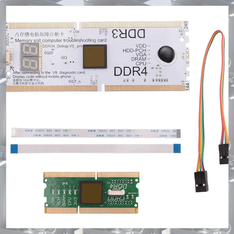 

Hot Selling-2X Laptop/Desktop Motherboard Memory Slot DDR3/DDR4 Diagnostic Analyzer Test Card Notebook For DDR3/4 Repair,2X Lapt