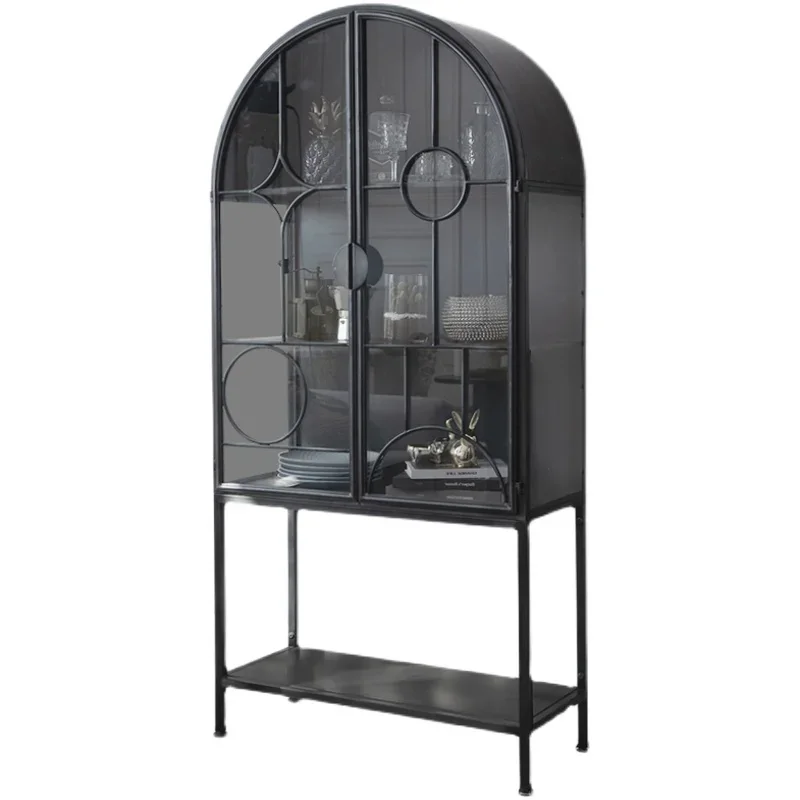 

Ретро железный художественный шкаф для хранения игрушек, книжный шкаф, сервант, круглый винный шкаф