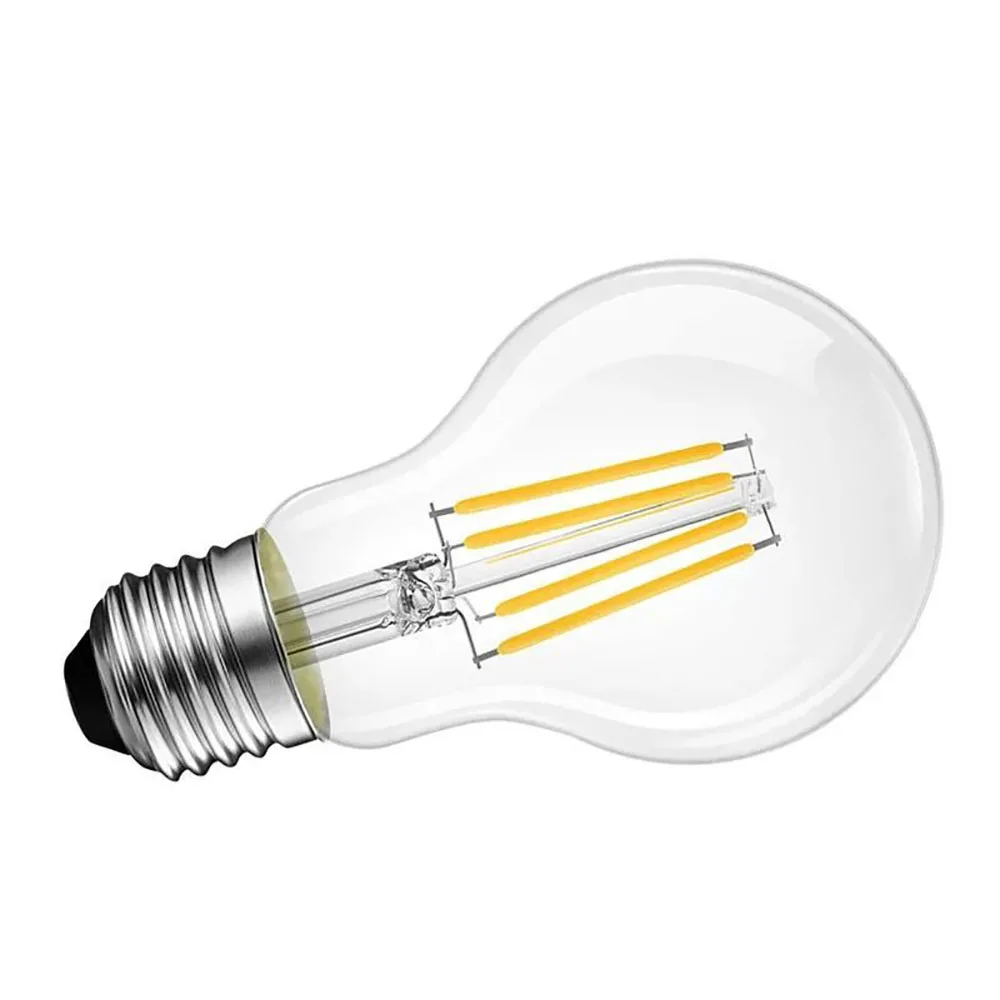 Retro E27 A60 6W 8W 12W COB glass chimney LED Filament Bulb Lamp 220V-240V Light Bulb A60 Glass Bulb Vintage Candle Lighting