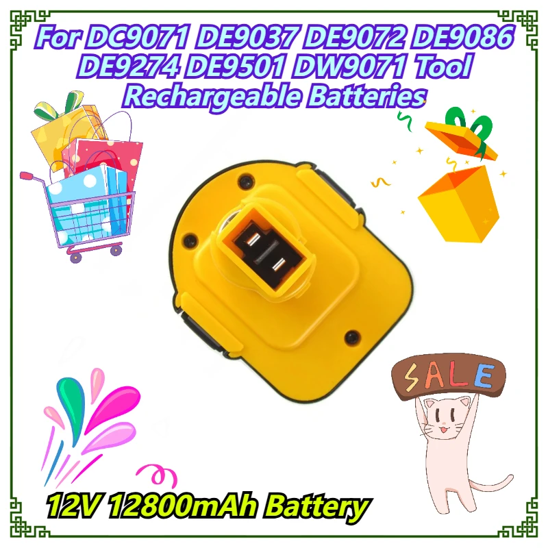 

12V 12800mAh Battery For DC9071 DE9037 DE9072 DE9086 DE9274 DE9501 DW9071 Tool Rechargeable Batteries