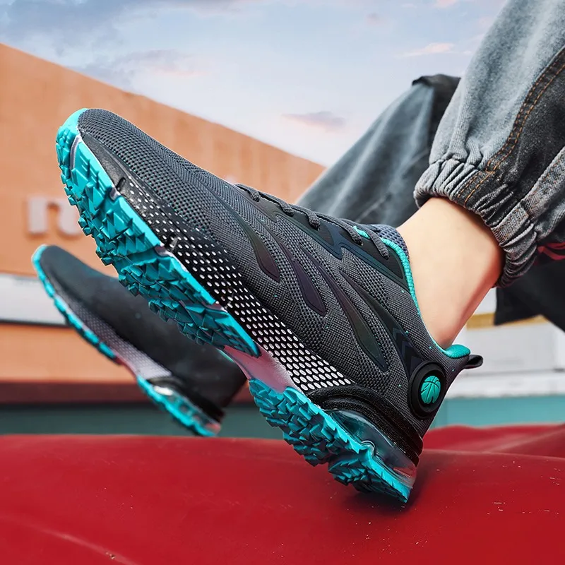 2024 New Men\'s Air Cushion Sports Shoes Thick Sole Wear-Resistant Breathable Running Shoes Fashion Casual Non-Slip Sneakers