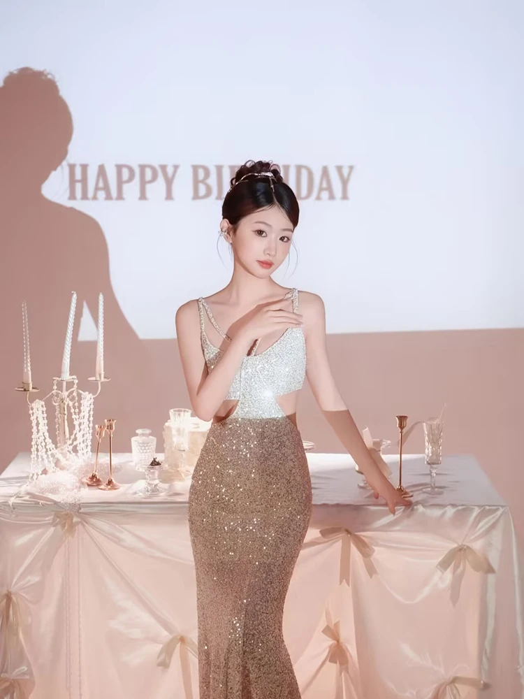 

2026 New Princess Style Fish Tail Gown Korean Atmosphere Photography Studio Birthday Theme Women's Traditional Costume Stage ...