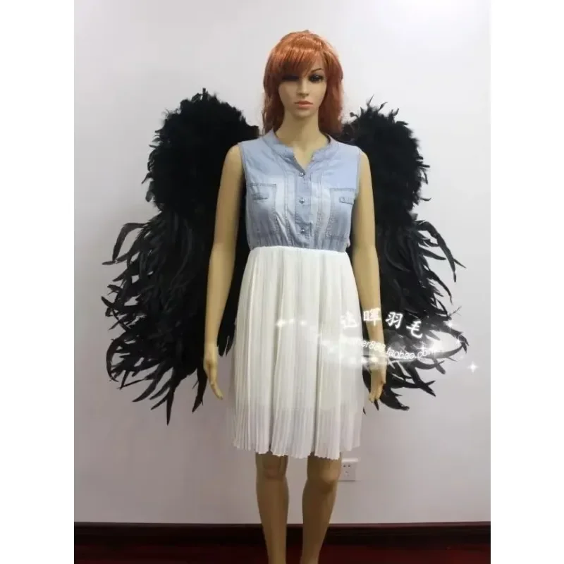 Black Feather Wings Costume Model T-stage Shows Props Adults Large Devil Wings 39'' By 31'' Photography Performance Props