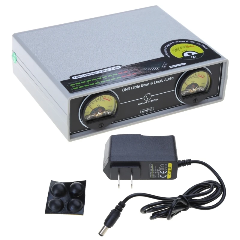 VU MIC & Line Dual VU Meter, Analog Sound Level 2-Way Splitter Switcher Box for Drop Shipping