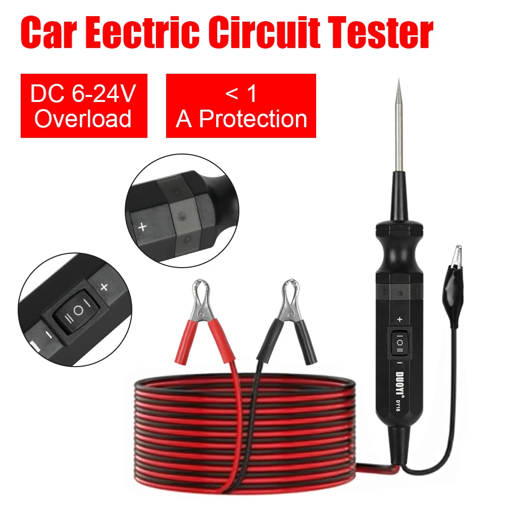 Voltage Test Electrical System Diagnostic Tool For Car Trailer RV Motorcycle Truck 6-24V Car Circuit Tester Power Probe Pen