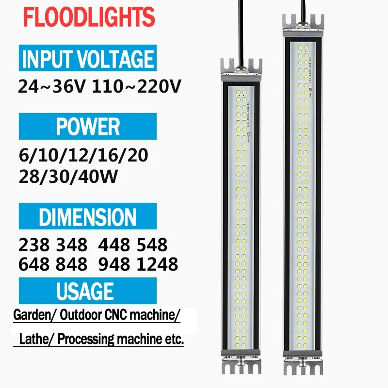 lampada led a prova de oleo a prova de oleo impermeavel retangulo retangulo cnc maquinas ferramenta iluminacao trabalho torno metal 24v 220v 01