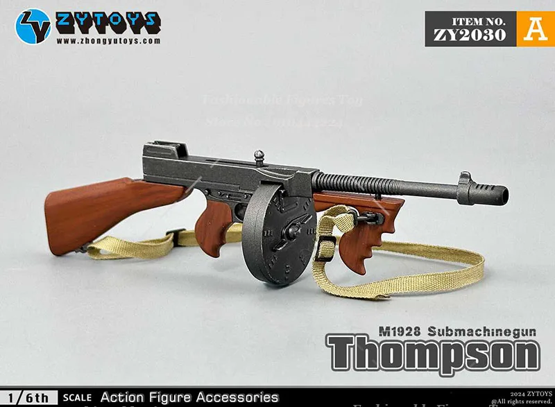 ZYTOYS ZY2030 1/6 Scale Weapon Thompson Submachinegun Tommy Gun M1928 Plastics Battle Model Fit 12\