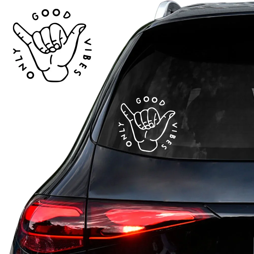 Car Stickers Only Good Vibes Slogan Vinyl Decals Personalization Motorcycle Car Window Body DIY Decoration Stickers Accessories