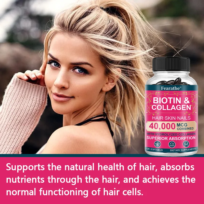 

Collagen Peptides with Biotin - Helps with Anti-aging, Promoting Healthy Hair, Skin, Bones, Nails, and Joint and Bone Health