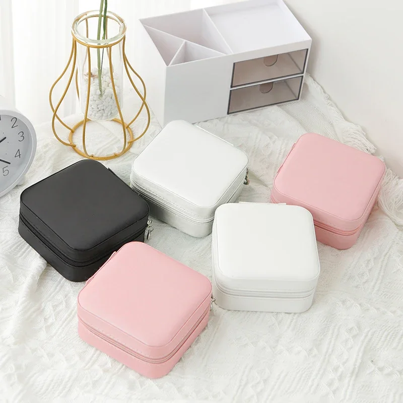 Elegant Leather Jewelry Organizer Box for Women Necklace Ring Earring Storage Travel Display For Case with Velvet Lining