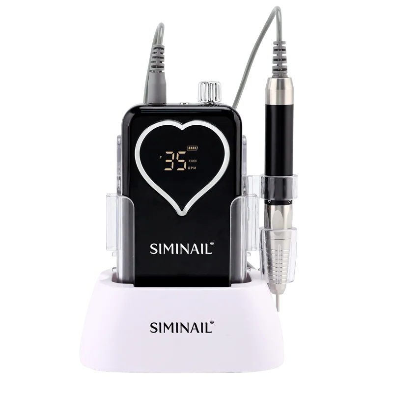 Siminail Brushless Nail Drill 85W Rechargeable Desktop Base 35000RPM Manicure Electric Nail File Cordless Drilling Machine 35K