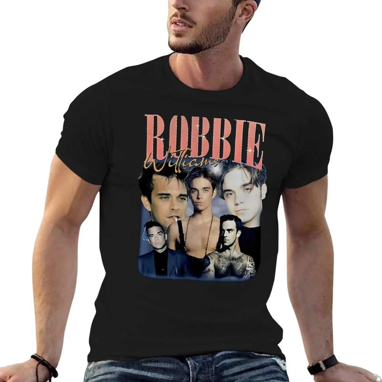 Robbie Williams 2025 Tour Retro Fan Art T-Shirt Cool Dry Performance T-Shirt