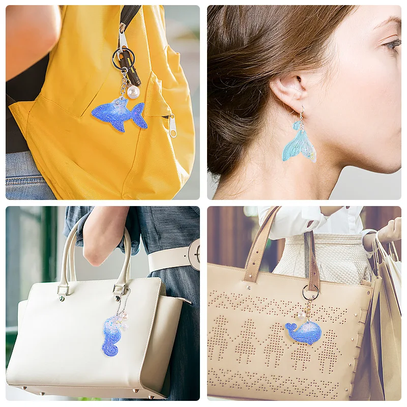 المحيط سلسلة القرط قالب من السيليكون الأسماك صدف الراتنج قالب الصب ل قلادة القرط مجوهرات المفاتيح صنع Craft بها بنفسك الحرفية