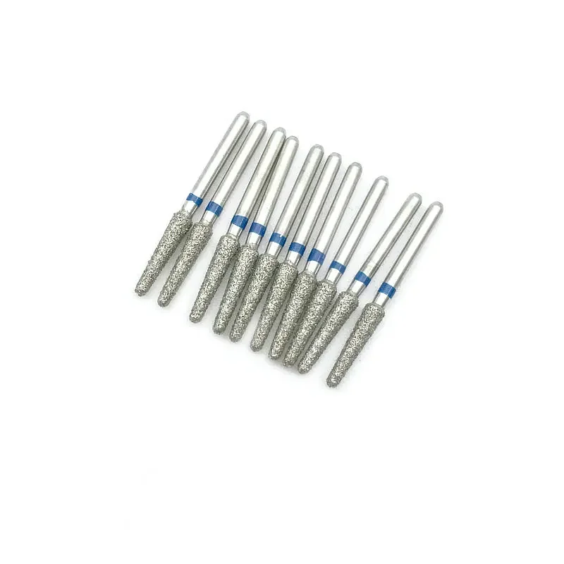 10pcs Dental Lab Diamond Burs Drill Polishing Smoothing Whitening for High Speed Handpiece TR-14