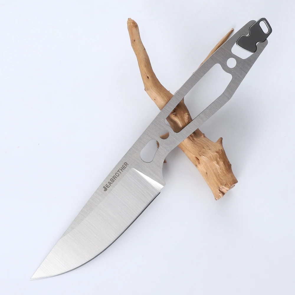 JEABROTHER cuchillo táctico 14c28n, correa de acero Kydex, vaina de caza, cuchillo de hoja fija, cuchillo de supervivencia de pesca EDC Quan Tang