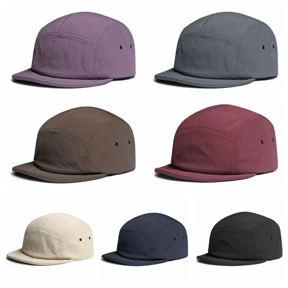 Quick-drying Baseball Caps Short Brim Adjustable Five-panel Hats Casual Snap Back Sunscreen Retro Cap Summer Thin