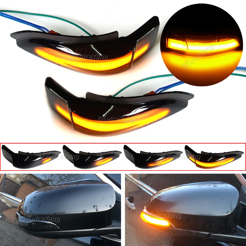 2pcs Dynamic LED Rearview Mirror Turn Signal Flashing Light FOR TOYOTA CAMRY YARIS PRIUS C COROLLA RAV4