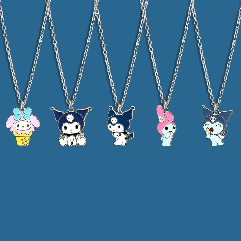 Summer Best Friend Keepsake: Matching Kuromi Necklace Set for Girls – A Pair of Collar Chains for Schoolgirls view 5