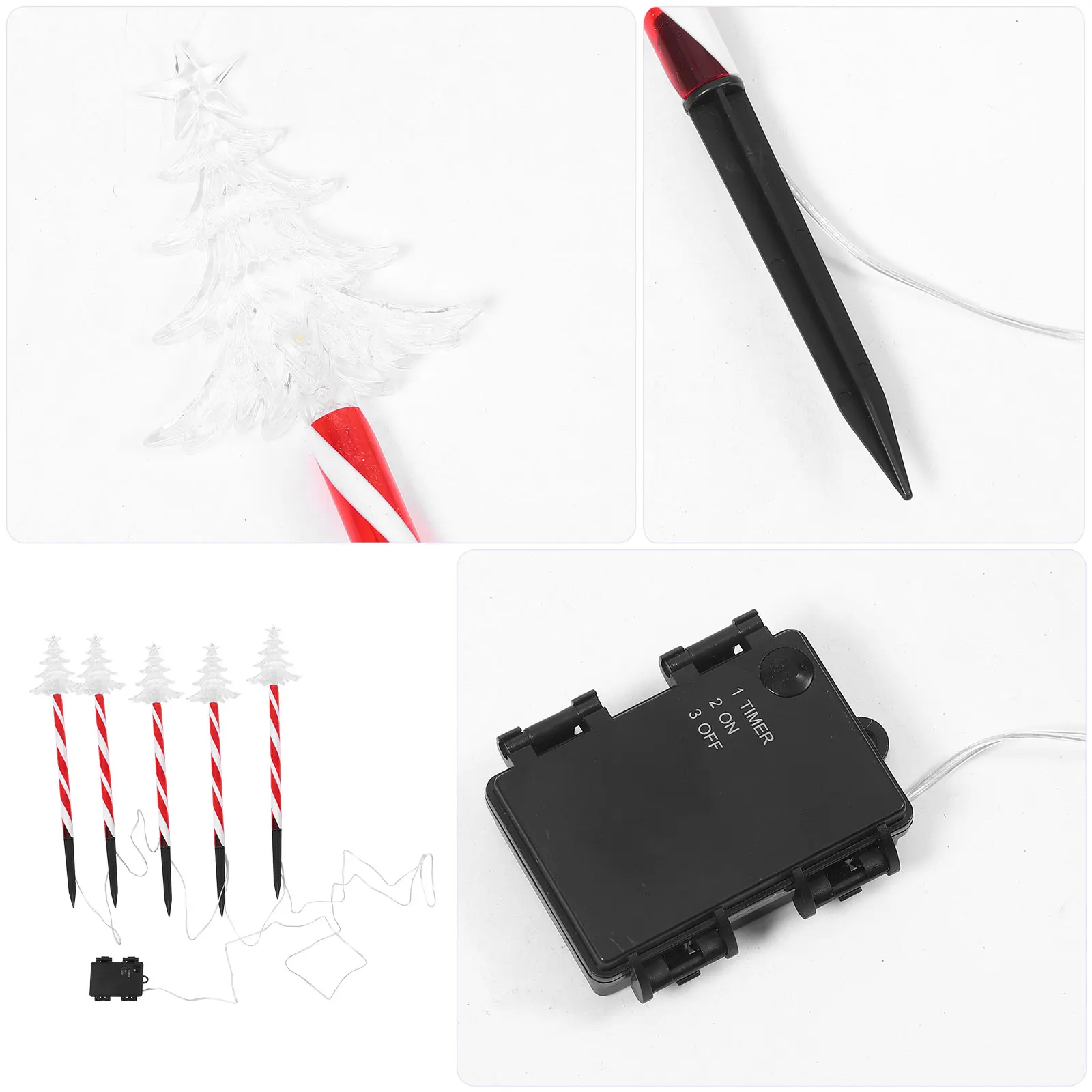 

1 Set Christmas Cane Pathway Lights Solar Powered Outdoor Garden Lamp Xmas Tree Light Candy Christmas Decoration Waterproof