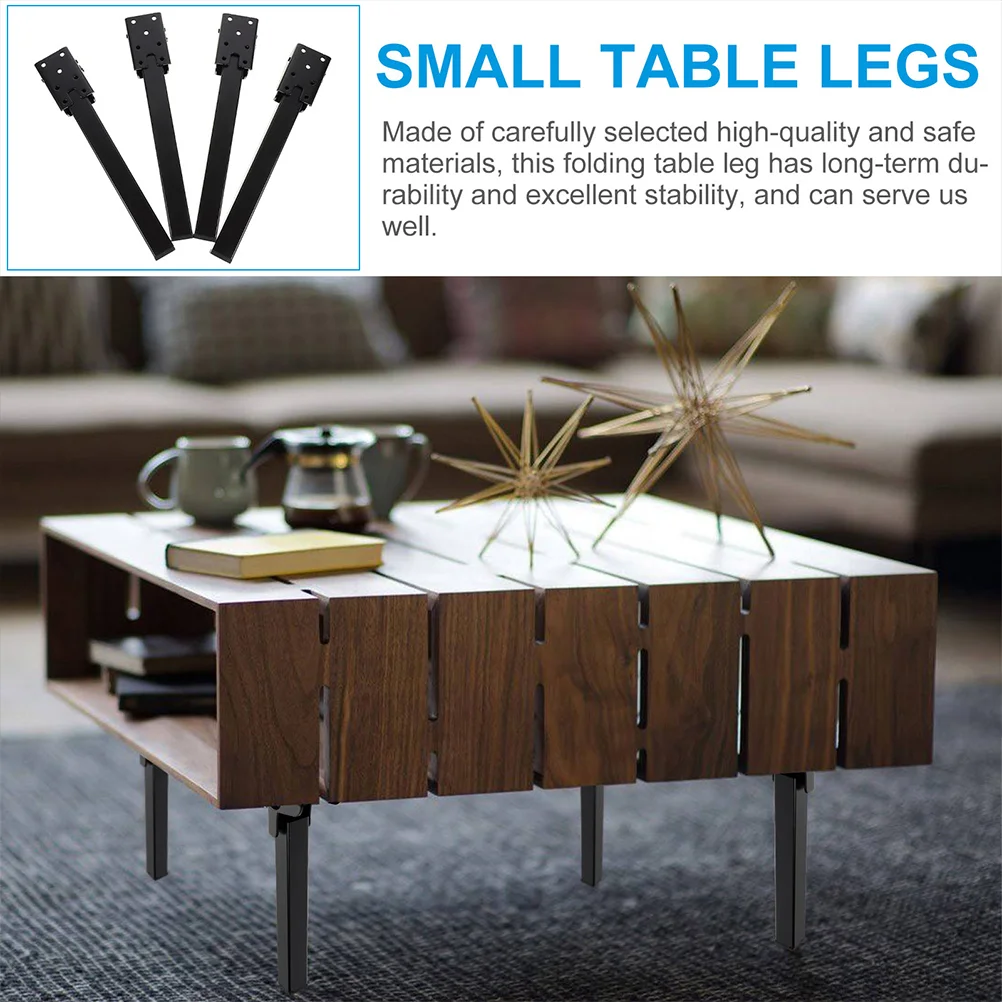 4 Pcs Square Tube Base Leg for Folding Table Furniture Computer Desk Small Legs Laptop Iron Accessories Bed Stand