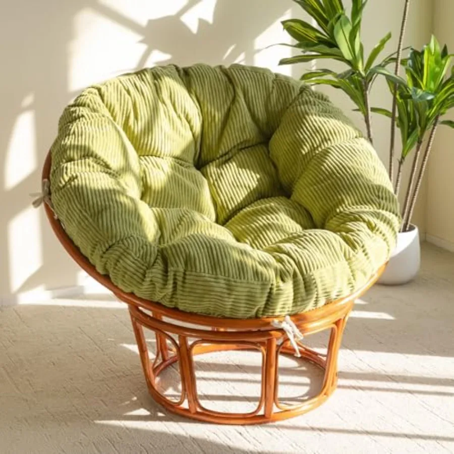 

Papasan Chair Cushion with Corduroy Cover Without Chair 48 x 48 Inch Supportive Cushion Overstuffed Chair Cushion