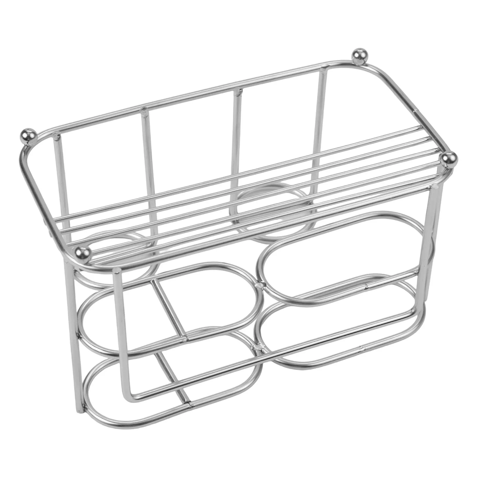 Stainless Steel Wall Mounted Toothpaste Toothbrush Holder Bathroom Organizer For Both Desktop And Wall-mounted Use