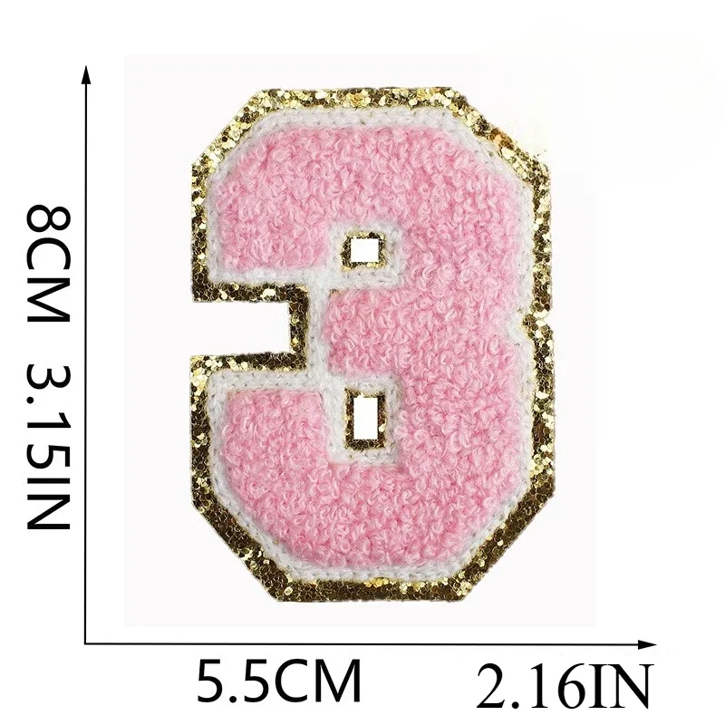 Numeri rosa 0-9 Ricamo Panno Adesivo Borsa Patch Adesivo Vestiti